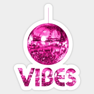 Seventies Pink Discoball Vibes Sticker